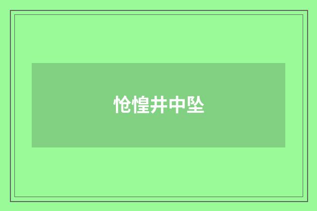 怆惶井中坠
