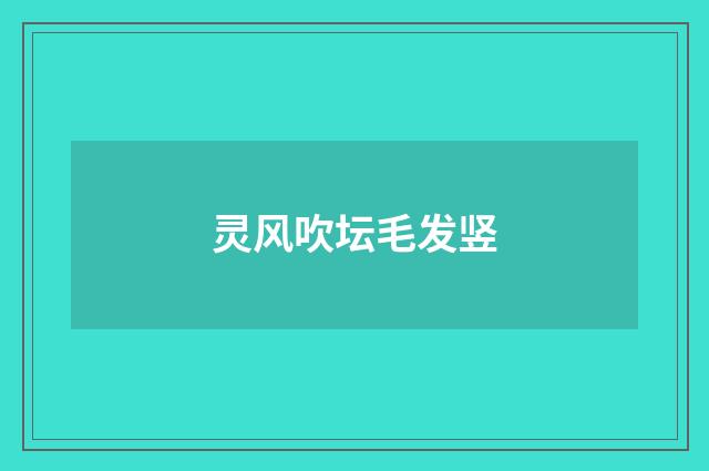 灵风吹坛毛发竖