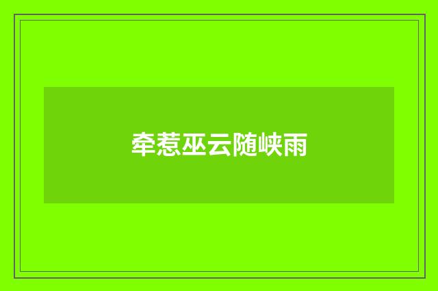 牵惹巫云随峡雨