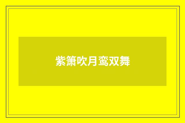 紫箫吹月鸾双舞