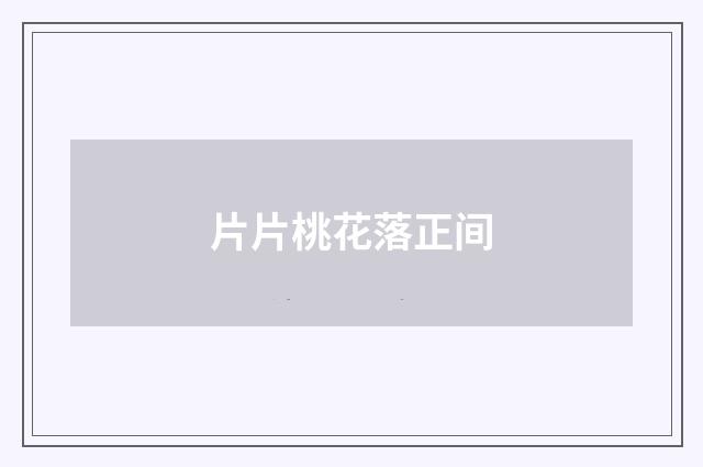 片片桃花落正间