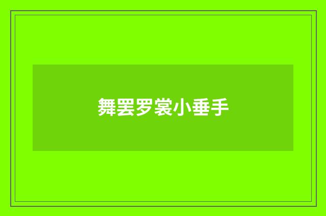 舞罢罗裳小垂手