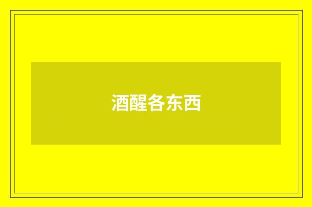 酒醒各东西