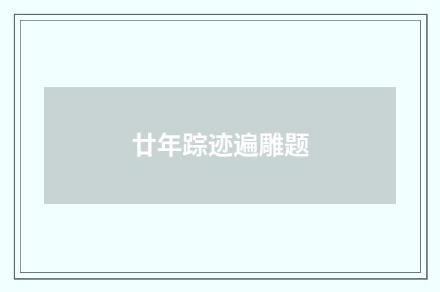 廿年踪迹遍雕题
