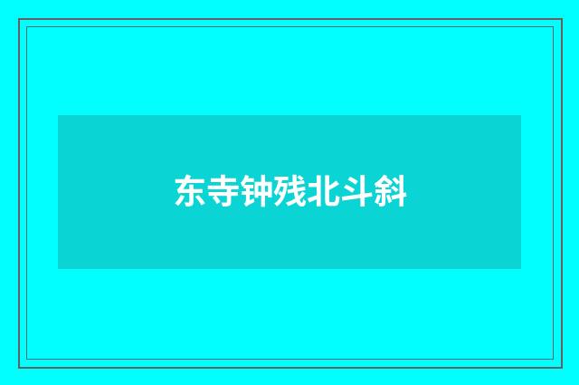 东寺钟残北斗斜