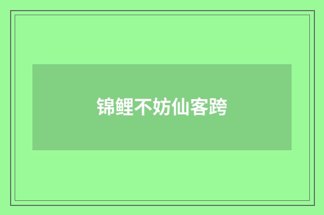 锦鲤不妨仙客跨