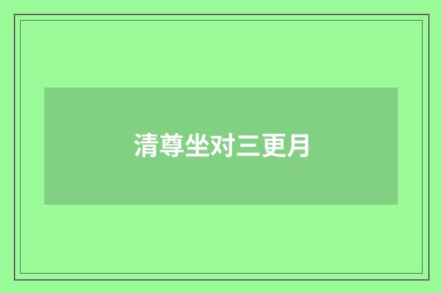 清尊坐对三更月