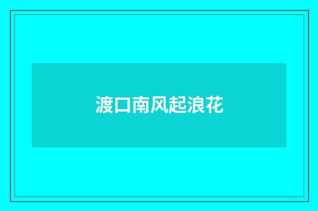 渡口南风起浪花