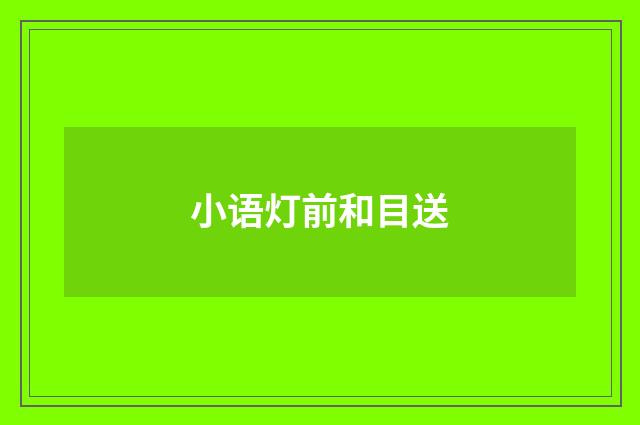 小语灯前和目送