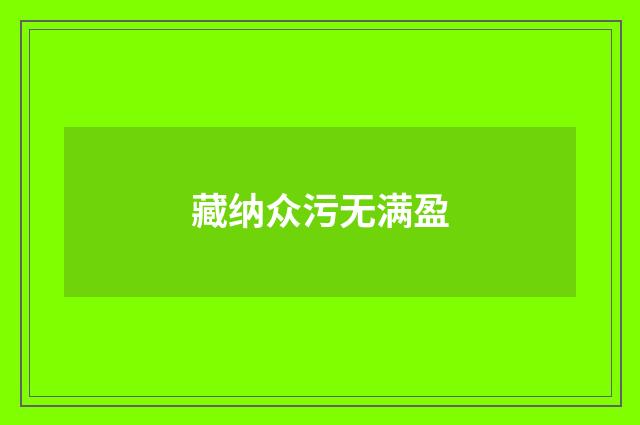 藏纳众污无满盈