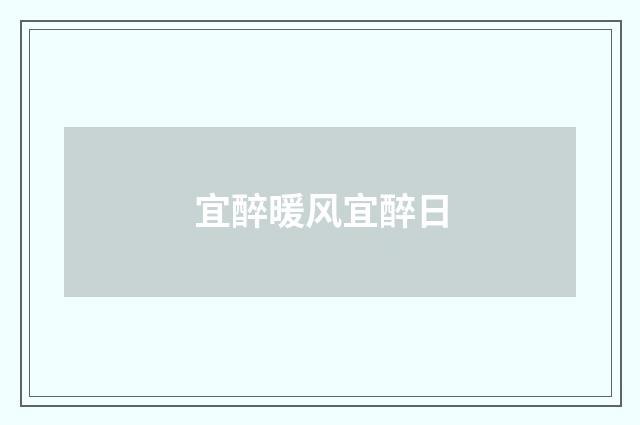 宜醉暖风宜醉日