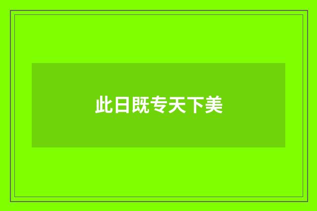 此日既专天下美