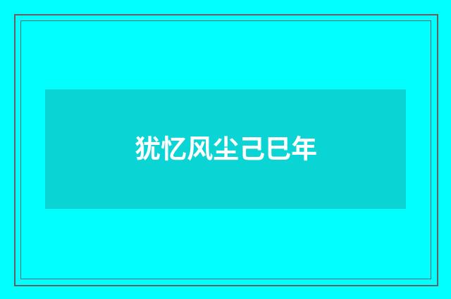 犹忆风尘己巳年