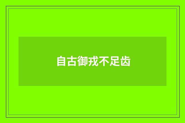 自古御戎不足齿