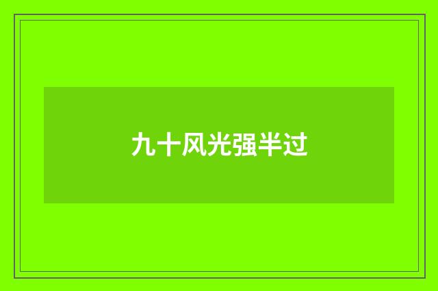九十风光强半过