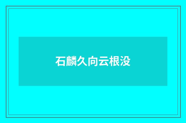 石麟久向云根没