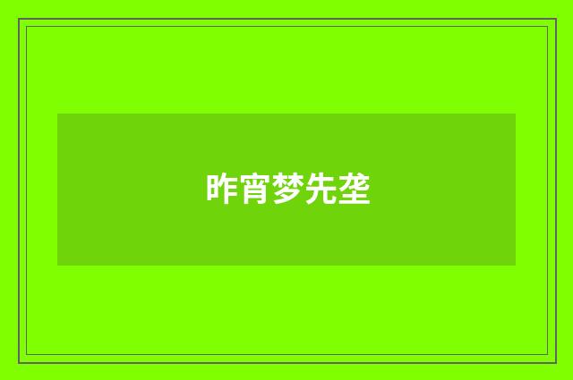 昨宵梦先垄