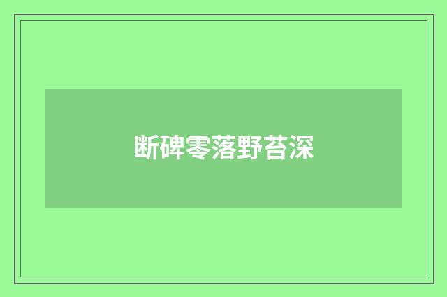 断碑零落野苔深