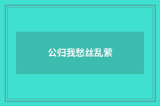 公归我愁丝乱萦
