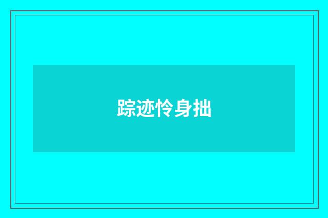 踪迹怜身拙