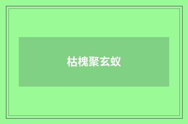 枯槐聚玄蚁