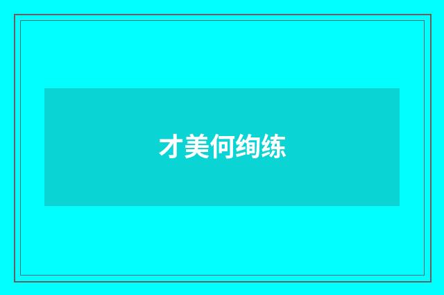 才美何绚练