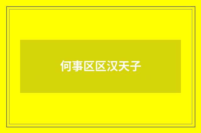 何事区区汉天子