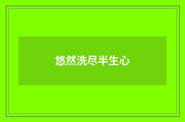 悠然洗尽半生心