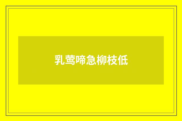 乳莺啼急柳枝低