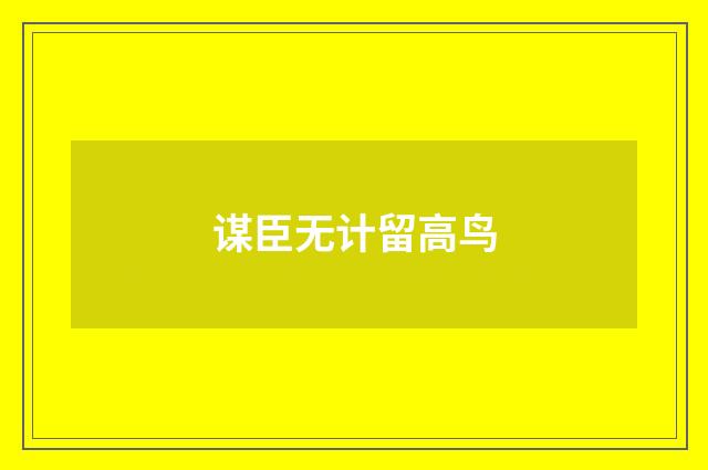 谋臣无计留高鸟