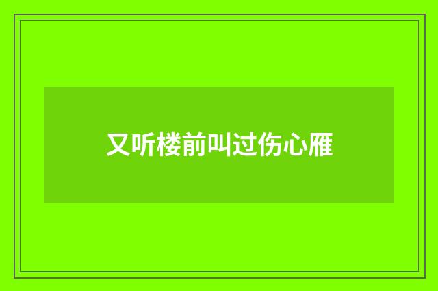 又听楼前叫过伤心雁