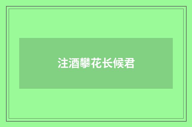 注酒攀花长候君