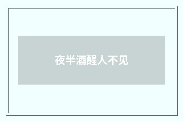 夜半酒醒人不见