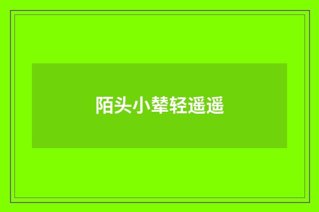 陌头小辇轻遥遥
