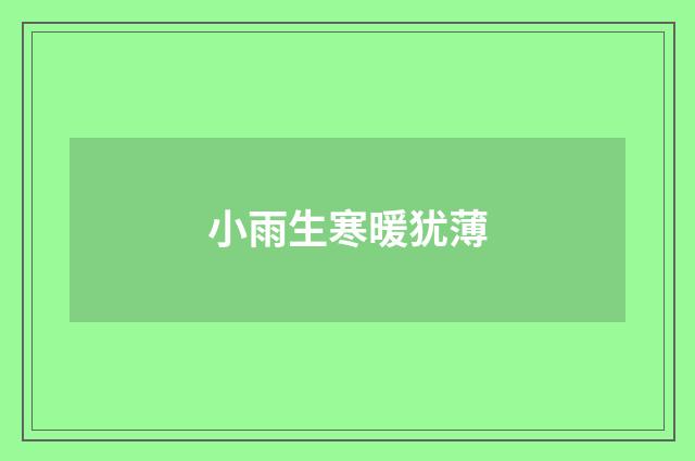 小雨生寒暖犹薄