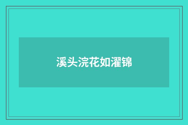 溪头浣花如濯锦