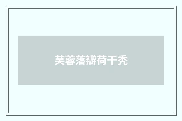 芙蓉落瓣荷干秃