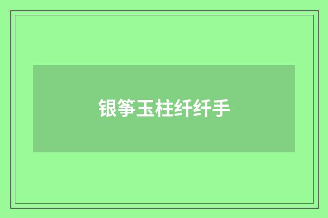 银筝玉柱纤纤手