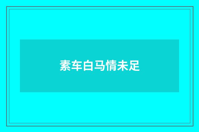 素车白马情未足
