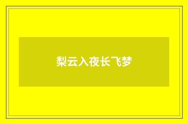 梨云入夜长飞梦
