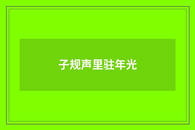 子规声里驻年光