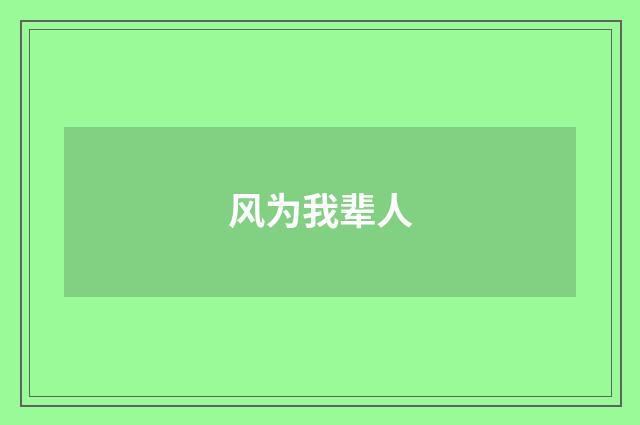 风为我辈人