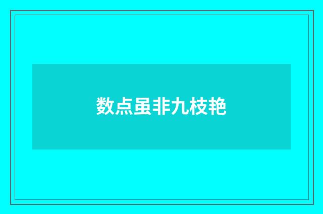 数点虽非九枝艳