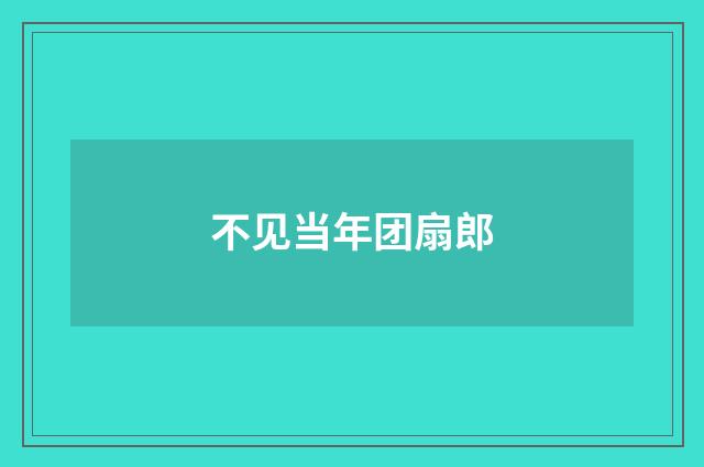 不见当年团扇郎