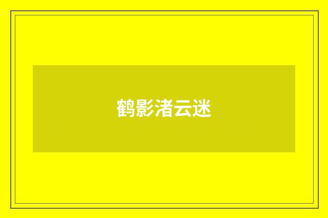 鹤影渚云迷