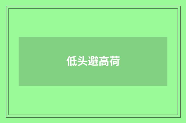 低头避高荷