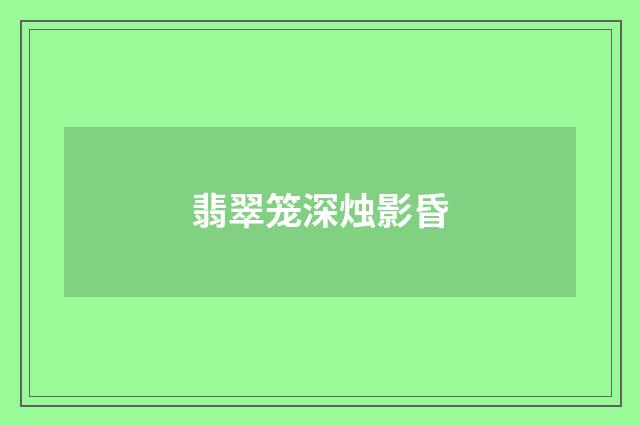 翡翠笼深烛影昏