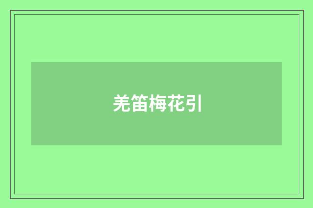 羌笛梅花引