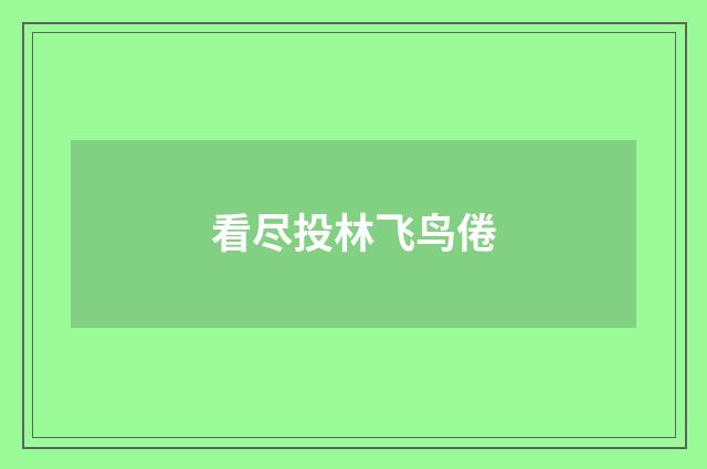 看尽投林飞鸟倦