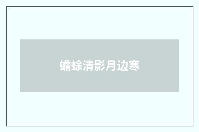 蟾蜍清影月边寒